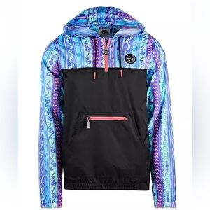 Maui and Sons Men's Rad‎ Retro Windbreaker Half-Zip Jacket Large